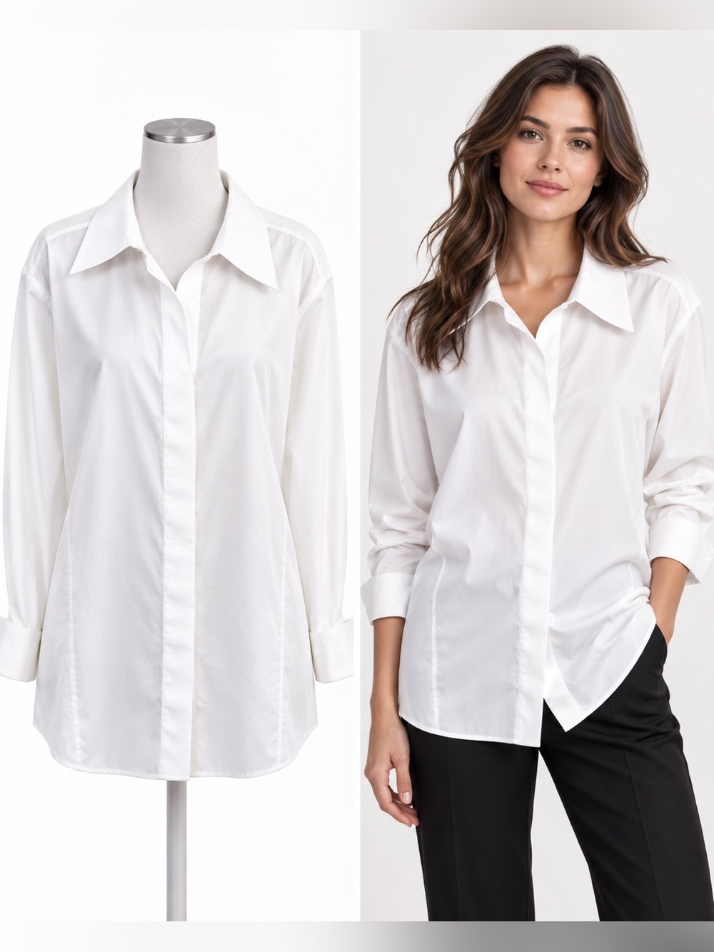 NWT Foxcroft 24W White Heritage Non-Iron Cotton Button Down Shir